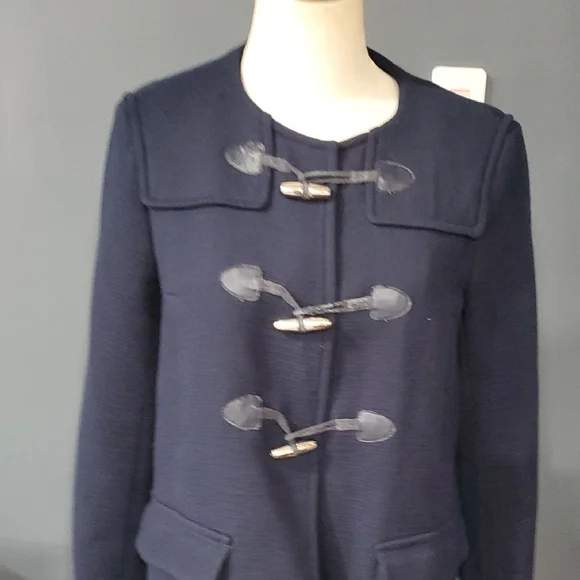 Sandro Women's Navy Toggle Pea Coat - Picture 4 of 17